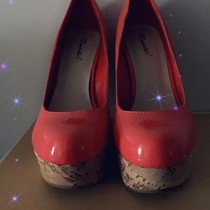 Wedge heel beautiful tangerine